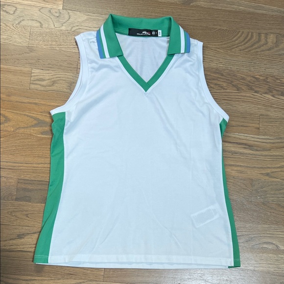 Ralph Lauren White and Green Sleeveless Top - Picture 1 of 3